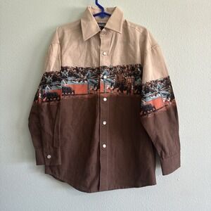 Little Boys Panhandle Pearl Snap Cowboy Snap Up Size Small Size 6 Horses Rodeo
